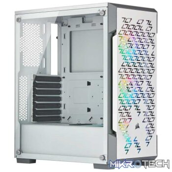 Corsair iCUE 220T RGB AIRFLOW Tempered Glass Mid Tower Smart ATX Case  White